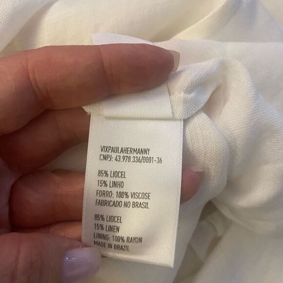 Vix Paula Hermanny white Lind both side split dress, size 2 - Picture 13 of 13